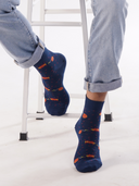 Bamboo Ankle Socks for Men - Blue Bloom