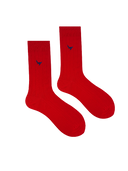 Bamboo Solid Crew Socks for Men - Red