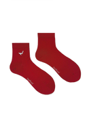 Bamboo Solid Ankle Socks for Men - Red