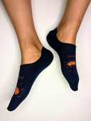 Bamboo Unisex No Show Socks - Blue Bloom - Second Image