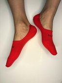 Bamboo Unisex No Show Socks - Red - Second Image