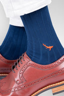 Bamboo Solid Crew Socks for Men - Blue