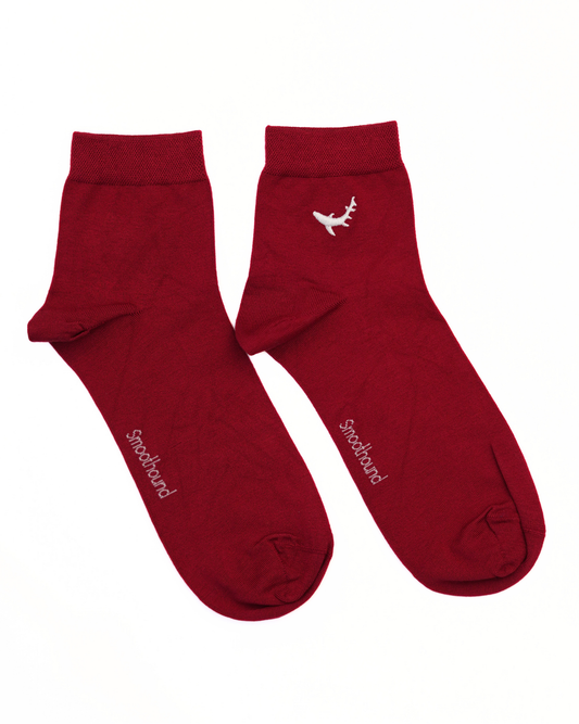 Men's Ankle Solids- Red