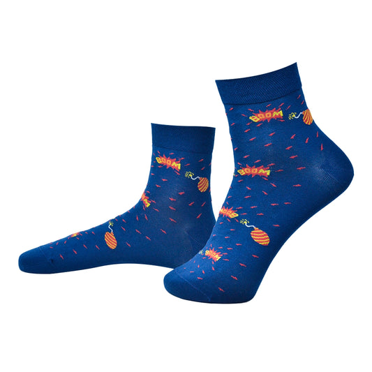 Blue Bloom (Ankle) Bamboo Socks