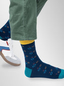 Bamboo Crew Socks for Men - Blue Star