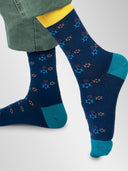 Bamboo Crew Socks for Men - Blue Star