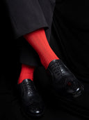Bamboo Solid Crew Socks for Men - Red