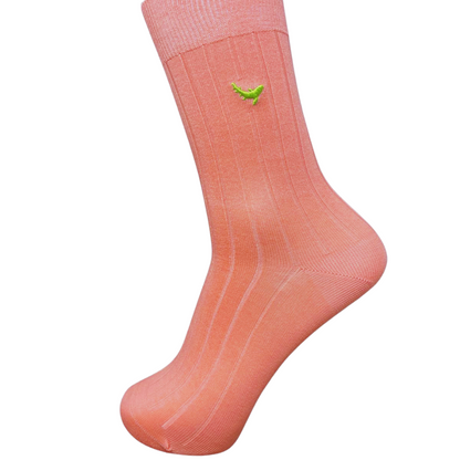 Vibrant Peach -Crew Socks Bamboo Socks