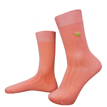 Vibrant Peach -Crew Socks Bamboo Socks