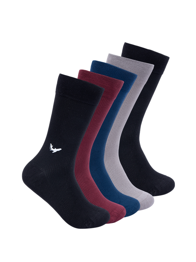 Bamboo Ribbed Crew Socks for Men - Pack of 5 – Smoothound