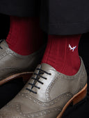 Bamboo Solid Crew Socks for Men - Red