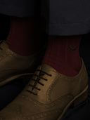 Bamboo Solid Crew Socks for Men - Red