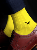 Bamboo Solid Crew Socks for Men - Yellow