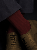 Bamboo Solid Crew Socks for Men - Red