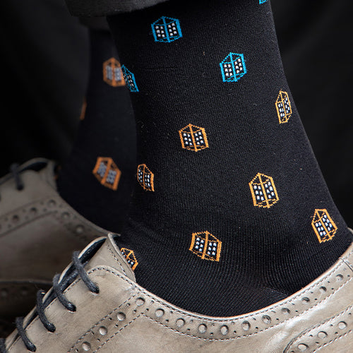 Bamboo Crew Socks for Men - Black Bliss