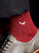 Bamboo Solid Crew Socks for Men - Red