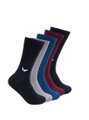 Bamboo Self Design Crew Socks for Men - Pack of 5