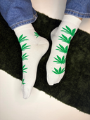Bamboo Ankle Socks for Men - Leafy Whites