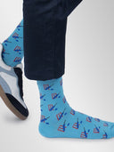 Bamboo Crew Socks for Men - Bleed Blue