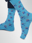 Bamboo Crew Socks for Men - Bleed Blue