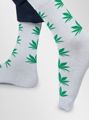 Bamboo Crew Socks for Men - Leafy Whites
