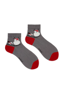 Bamboo Ankle Socks for Men - Snowman Flake