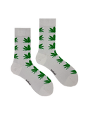 Bamboo Crew Socks for Men - Leafy Whites