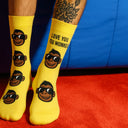 Unisex Bamboo Crew Socks - Love You, Monkey