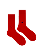 Bamboo Solid Crew Socks for Men - Red