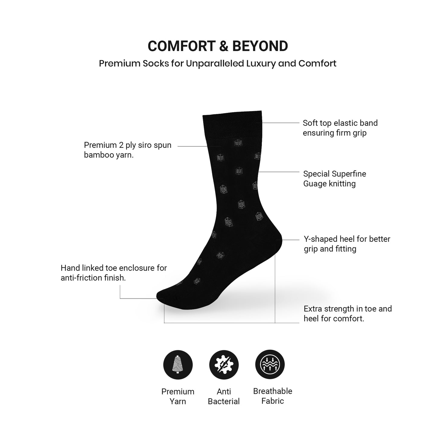 Black Out Bamboo Socks - Men