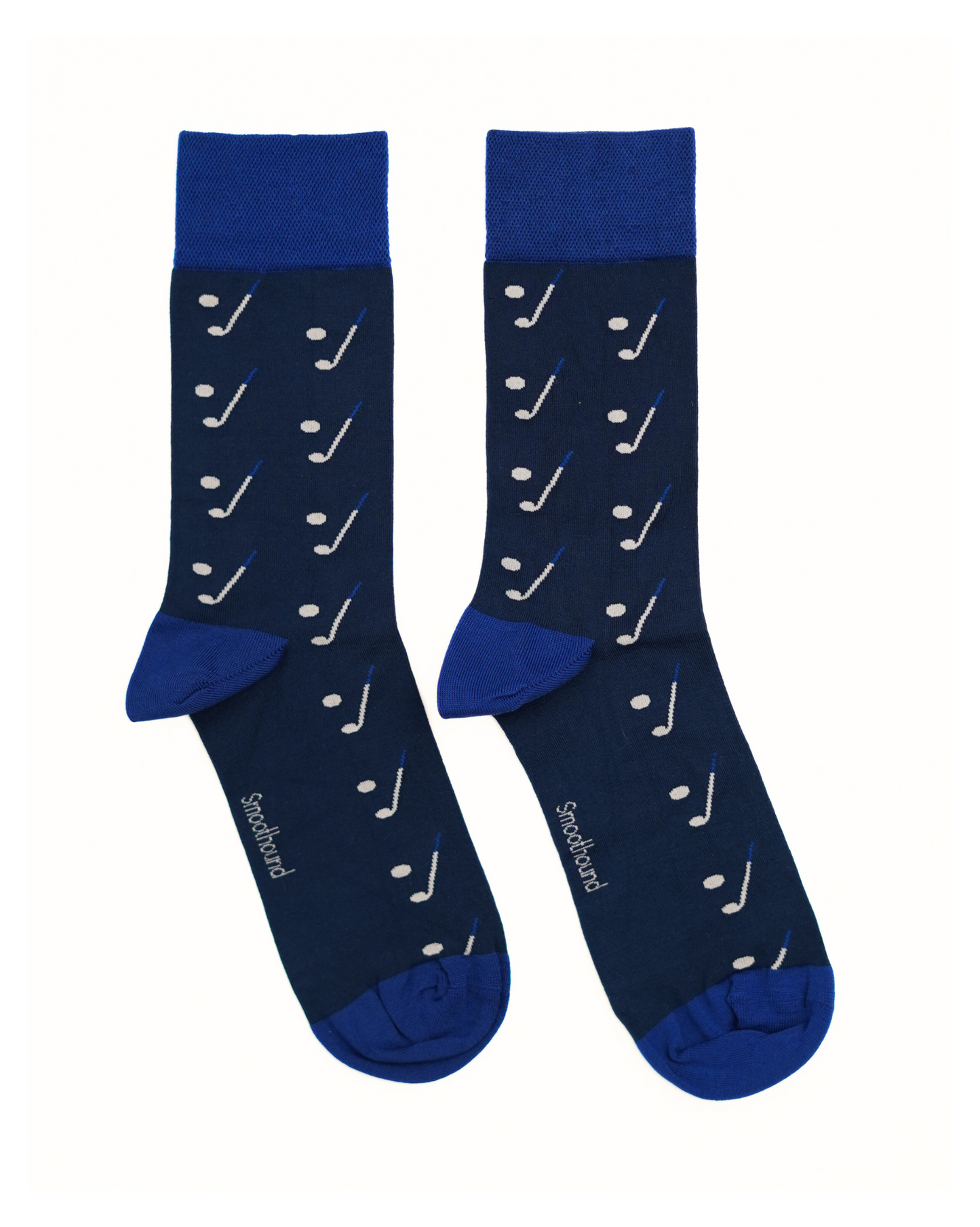 Men’s Regular Bamboo Socks – Navy with White & Blue Pattern