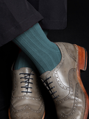 Bamboo Solid Crew Socks for Men - Blue