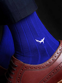 Bamboo Solid Crew Socks for Men - Blue