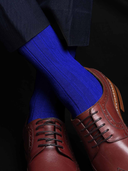 Bamboo Solid Crew Socks for Men - Blue