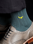 Bamboo Solid Crew Socks for Men - Blue