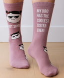 Unisex Bamboo Crew Socks - Coolest Sister Ever